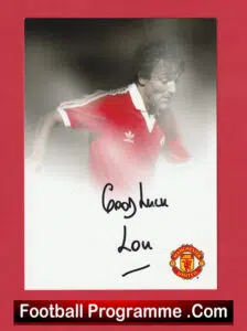 Manchester United Lou Macari Autograph Signed Man Utd