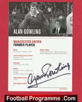 Manchester United Alan Gowling Autograph Signed Man Utd