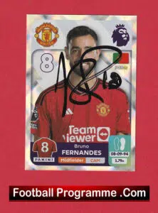 Manchester United Bruno Fernandes Autograph Signed Football Card