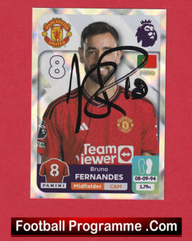 Manchester United Bruno Fernandes Autograph Signed Football Card