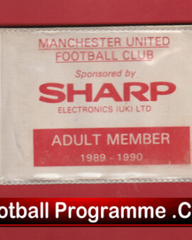 Manchester United League Match Ticket Book LMTB 1989 1990