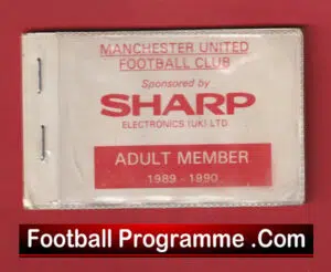 Manchester United Man Utd Season Ticket Book LMTB 1989 1990