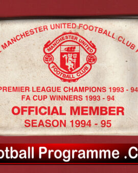 Manchester United League Match Ticket Book LMTB 1995 1996