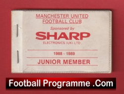 Manchester United League Match Ticket Book LMTB 1988 1989