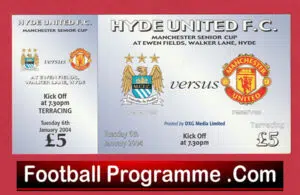 Manchester City v Manchester United 2004 – Senior Cup Match Ticket