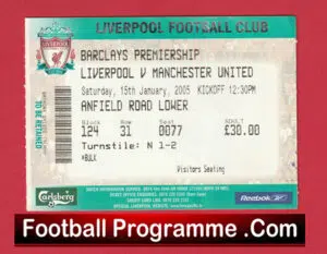 Liverpool v Manchester United 2005 – Football Ticket