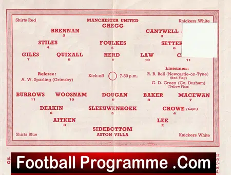 Manchester United v Aston Villa 1963 - Emergency Red Issue - Image 4