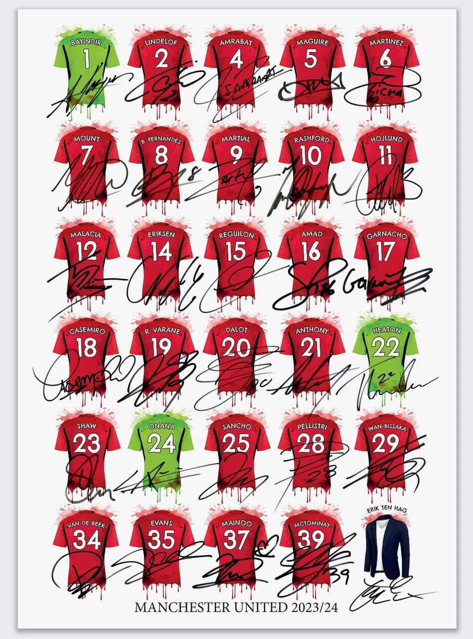 Manchester United Multi Autographed Signed Football Shirt 2023 - Image 22