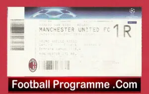 AC Milan v Manchester United 2007 – Match Ticket Italy