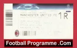 AC Milan v Manchester United 2007 – Match Ticket Italy