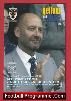 AFC Wimbledon v North Greenford United 2002 – First Season for AFC Wimbledon