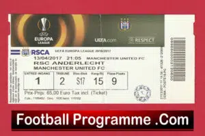 Anderlecht v Manchester United 2017 – Football Ticket