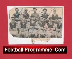 Aston Villa Football Club Multi Autographed Signed Team Picture 1956/57 - football memorabilia