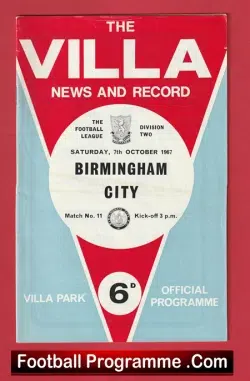 Aston Villa v Birmingham City 1967