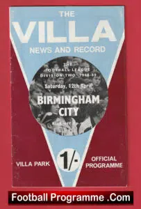 Aston Villa v Birmingham City 1969