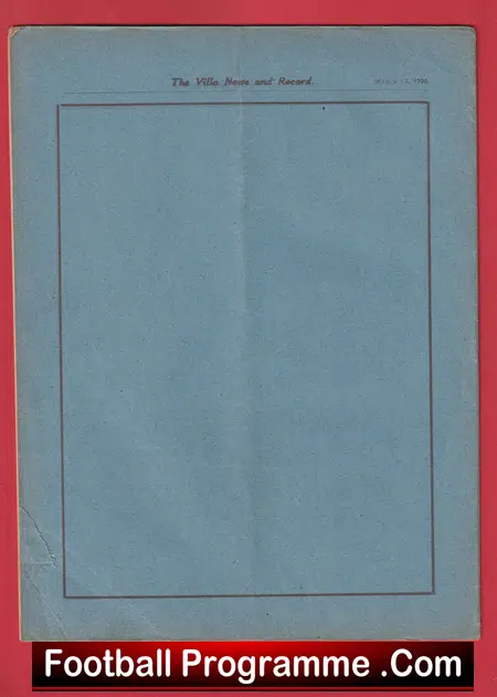 Aston Villa v Bolton Wanderers 1920 - 1920s Football Programmes - Image 4
