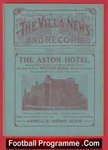 Aston Villa v Bradford City 1921 – 1920’s Football Programmes
