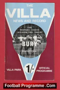 Aston Villa v Bury 1969