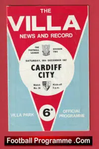 Aston Villa v Cardiff City 1967