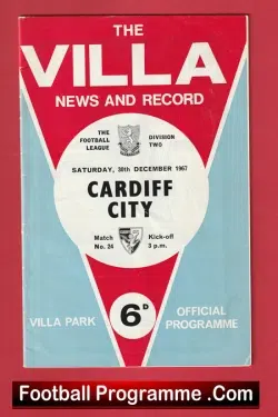 Aston Villa v Cardiff City 1967
