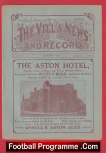 Aston Villa v Everton 1920 – 1920s Football Programmes