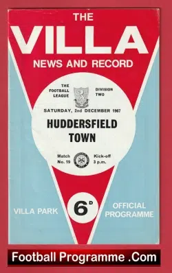 Aston Villa v Huddersfield Town 1967