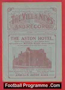 Aston Villa v Oldham Athletic 1920 – 1920s Football Programmes
