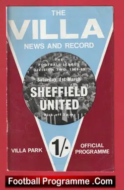 Aston Villa v Sheffield United 1969
