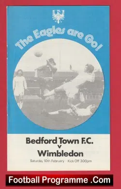 Bedford Town v Wimbledon 1980 - football programme