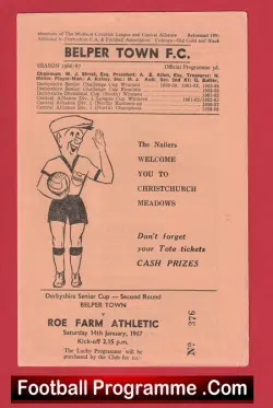 Belper Town v Roe Farm 1962 – Christchurch Meadows