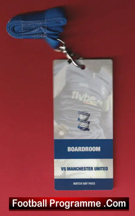 Birmingham City v Manchester United 2005 – Boardroom Ticket Pass Lanyard