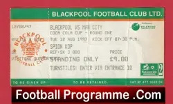 Blackpool v Manchester City 1997 – Football Ticket