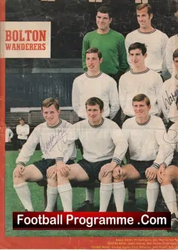 Bolton Wanderers Football Club Multi Autographed Signed Team Picture 1960's - football memorabilia