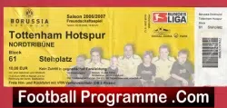 Borussia Dortmund v Tottenham Hotspur 2006 – Match Ticket Germany