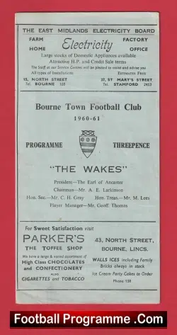 Bourne Town v Nuneaton 1960 – Reserves Match