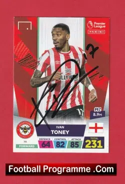 Brentford Ivan Toney SignedAutographed Football Card - football programme