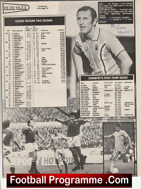 Coventry City Football Club Multi Autographed Signed Team Picture 1970's - Image 5