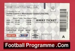Derby County v Manchester United 2016 – Football Ticket FA Cup