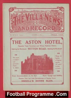 Ellisons v Wolseley Motor 1920 - Cup Final At Aston Villa 1920s - football programme