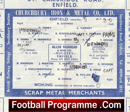 Enfield v Woking 1964 - Football Programme - Image 3