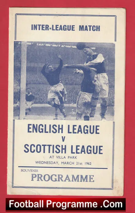 England Football League v Scotland League 1962 Pirate at Aston Villa