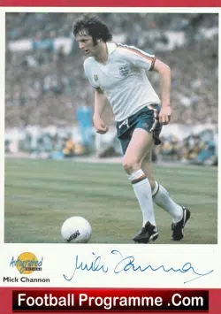 England Mick Channon Autographed Signed Picture Card - football memorabilia