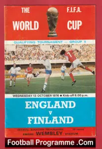 England v Finland 1976 – World Cup Wembley