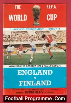 England v Finland 1976 – World Cup Wembley