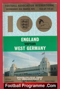 England v Germany 1975 – International Match Wembley