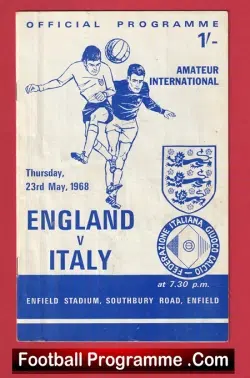 England v Italy 1968 – Amateur International at Enfield