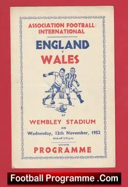 England v Wales 1952 - Pirate Programme - football programme