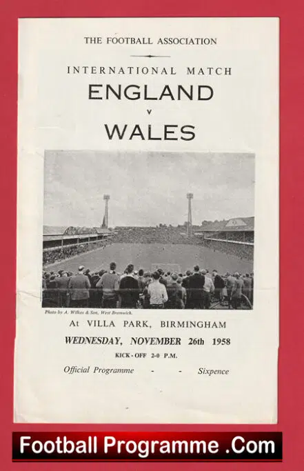 England v Wales 1958 – Aston Villa + Bobby Charlton