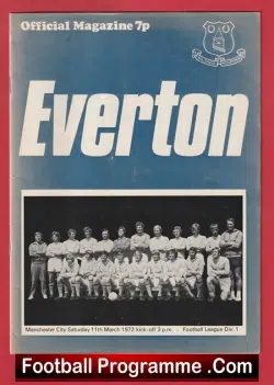 Everton v Manchester City 1972 - football programme