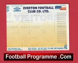 Everton v Manchester United 1999 – Football Ticket